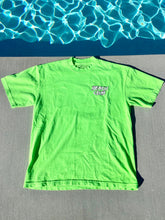 Load image into Gallery viewer, Neon Green Wolverines Tee, No Kooks, No Commies Beach Club Jolly Roger design.
