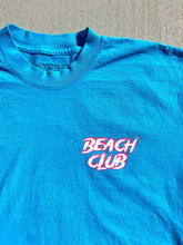 Load image into Gallery viewer, Bright Blue Wolverines Tee, No Kooks, No Commies Beach Club Jolly Roger design.
