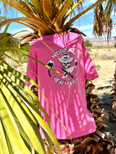 Load image into Gallery viewer, Neon Pink Tee, No Kooks, No Commies Beach Club Jolly Roger design.
