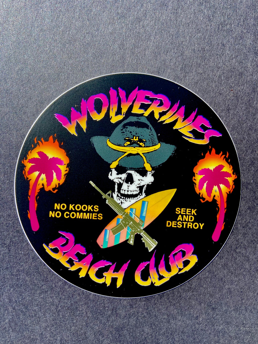 Wolverines Jolly Roger No Kooks No Commies 4inch Sticker